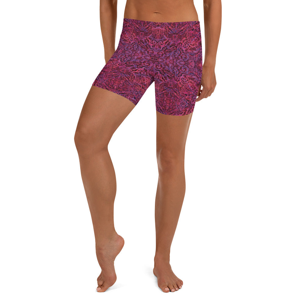 Magenta Bones Statement Shorts