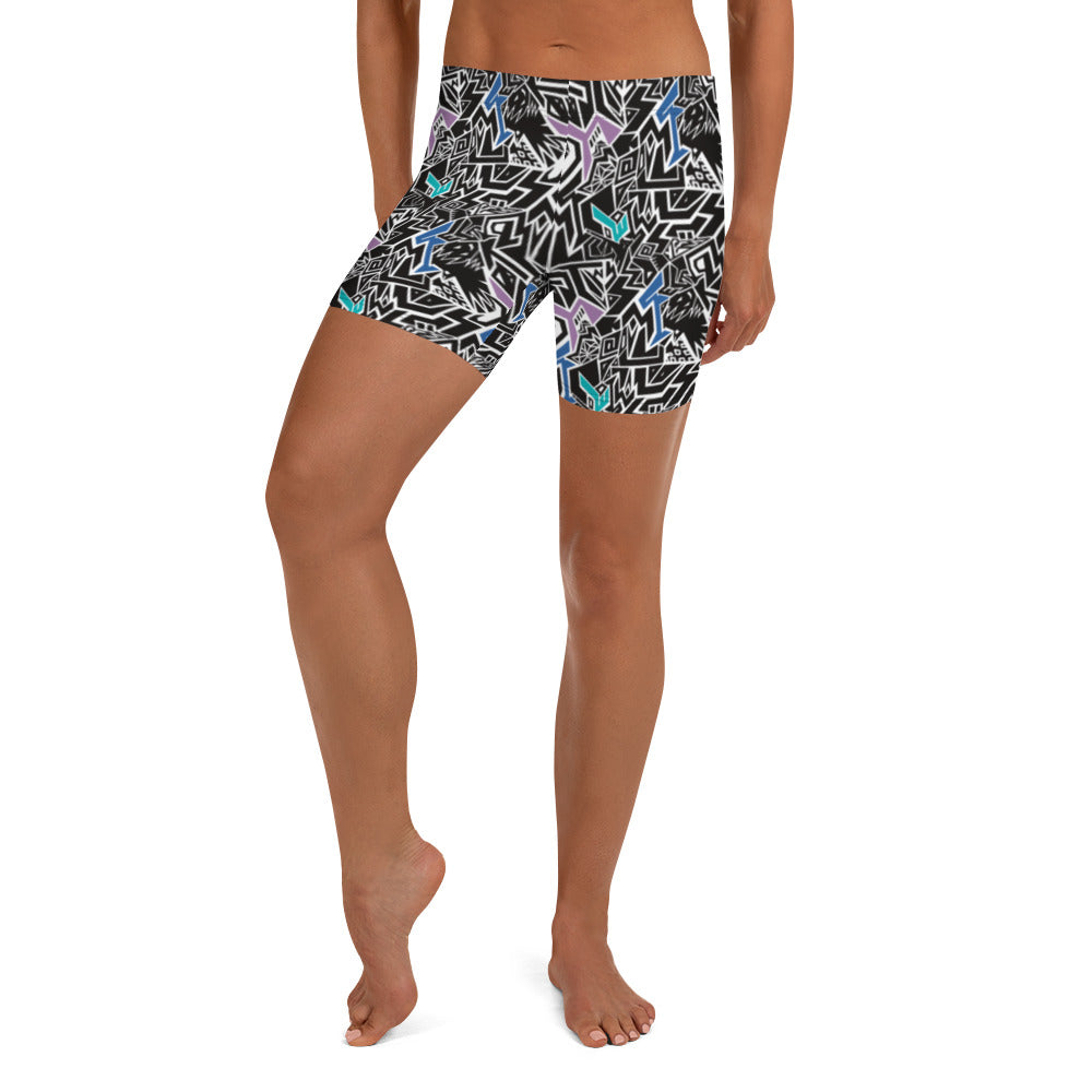 Smile At Life Bold Patterned Shorts Purple