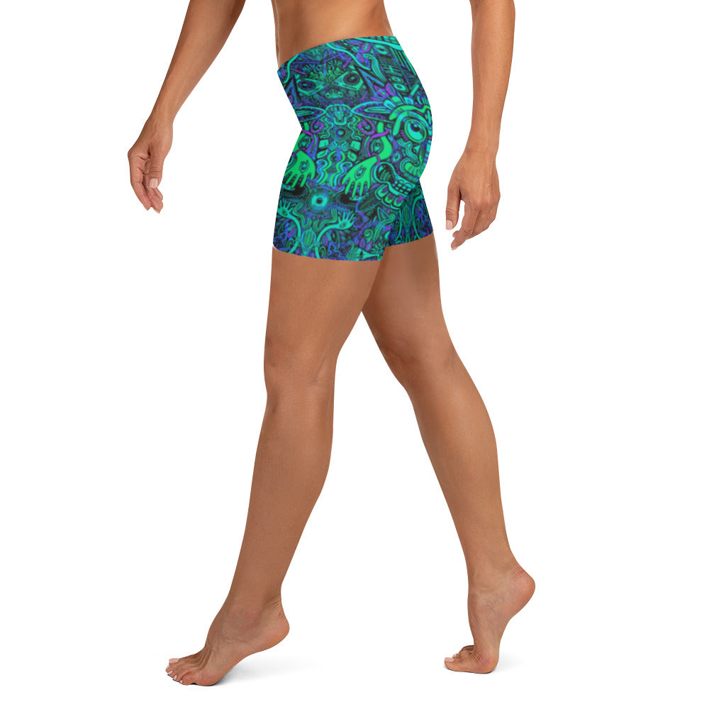 Ravealon Shorts Purple and Turquoise