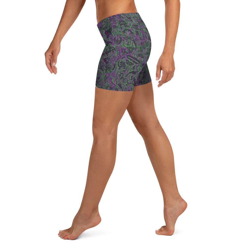 Dinosaur Statement Shorts Purple & Green