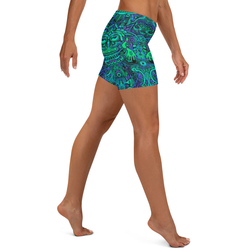 Ravealon Shorts Purple and Turquoise