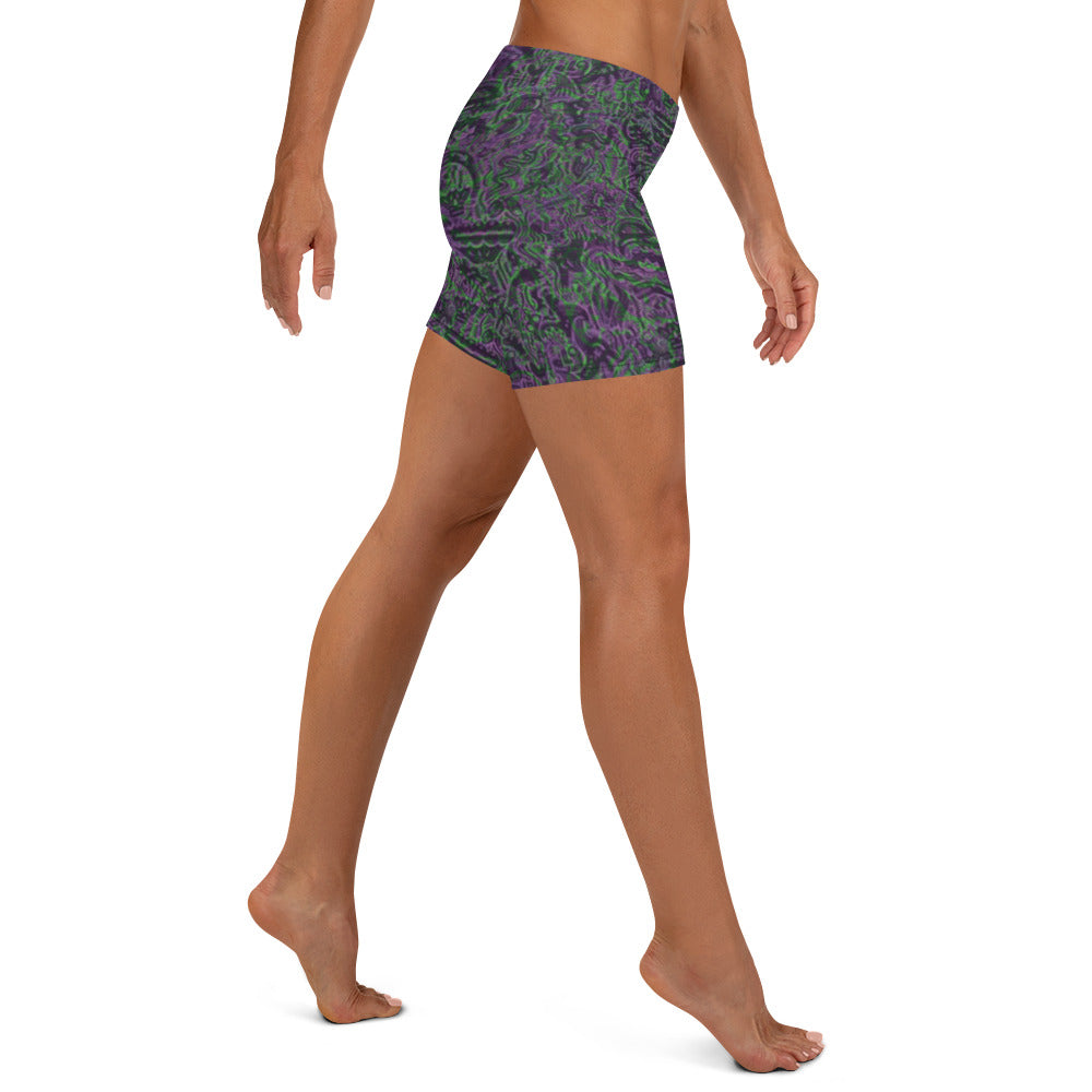 Dinosaur Statement Shorts Purple & Green