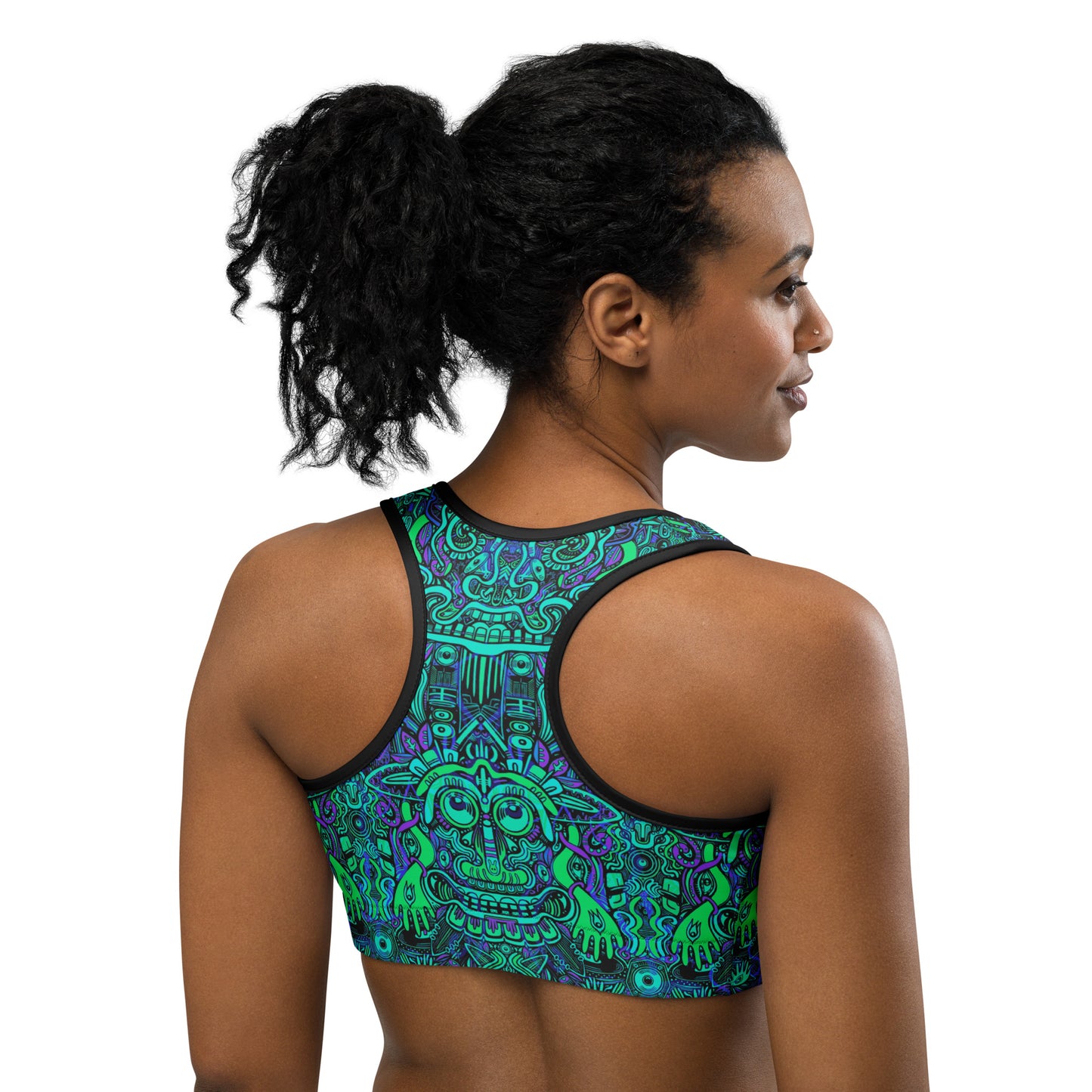 Ravealon Sports Bra Purple and Turquoise