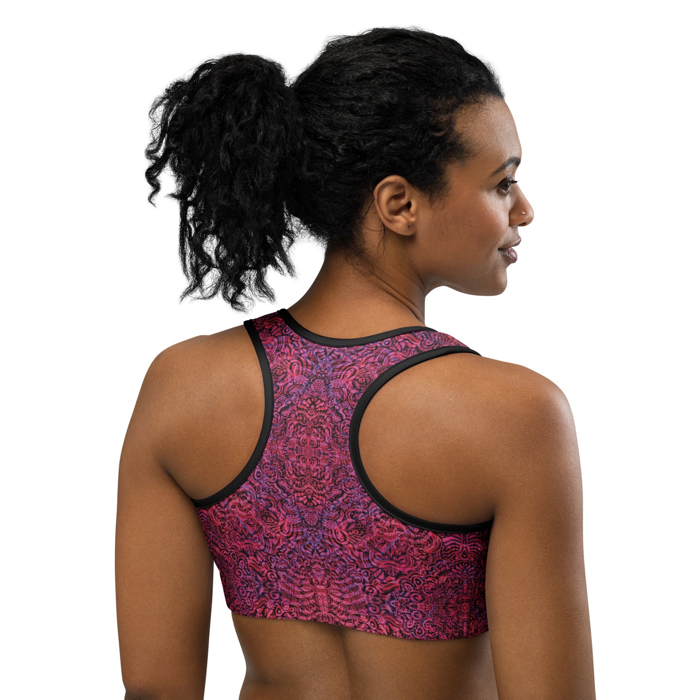 Magenta Bones Statement Sports Bra