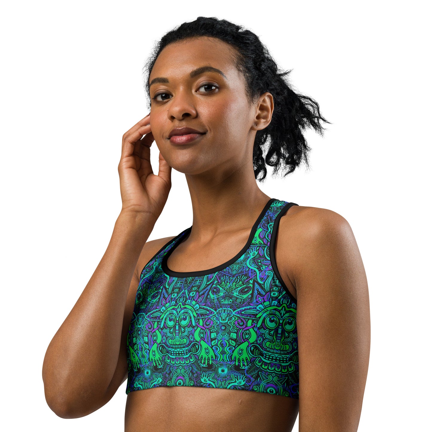 Ravealon Sports Bra Purple and Turquoise