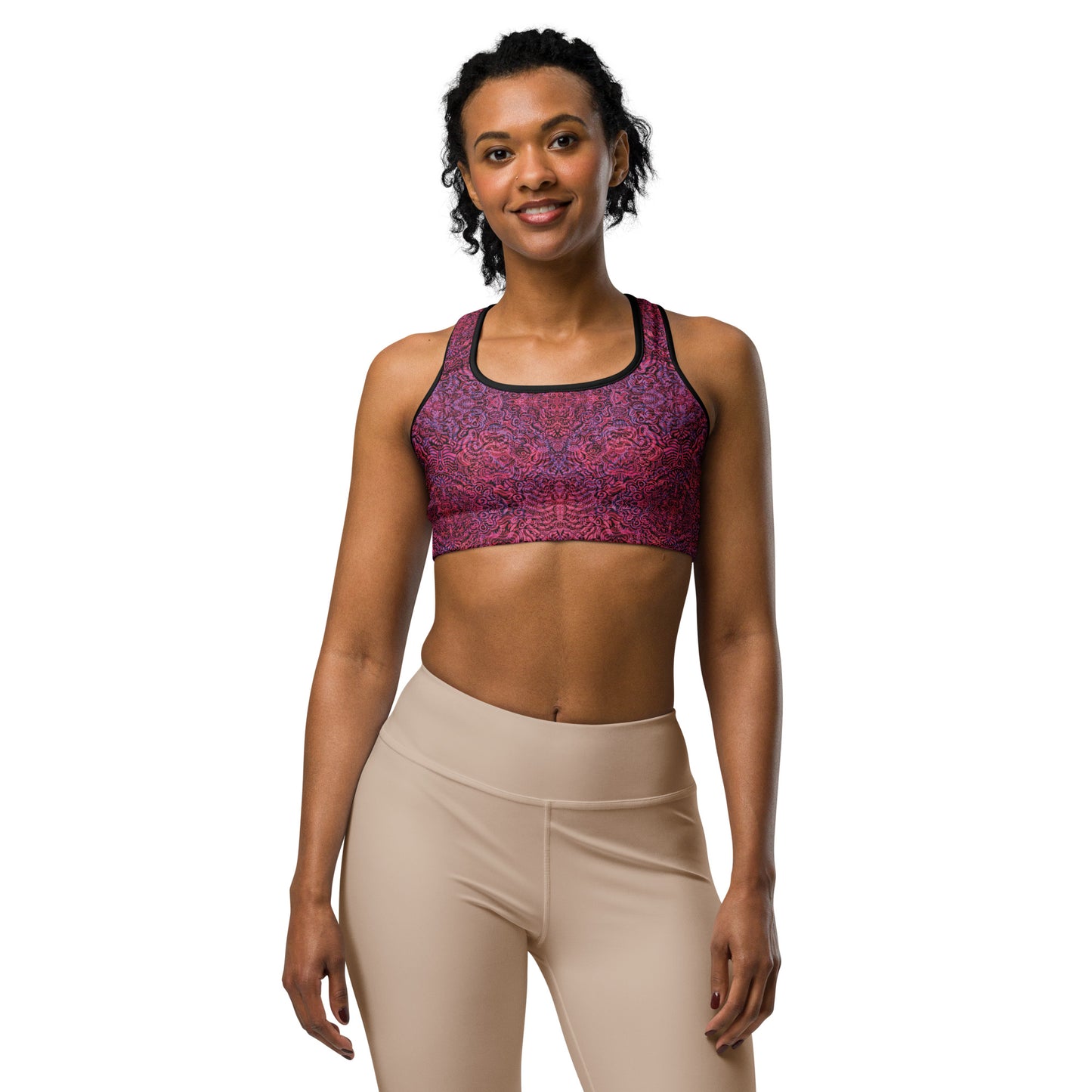 Magenta Bones Statement Sports Bra