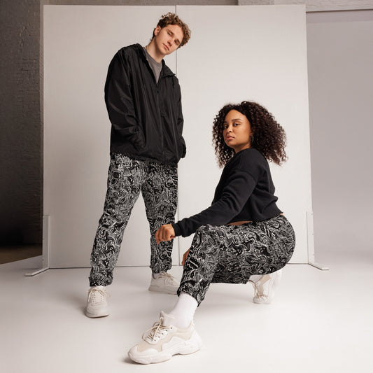 Dinosaur Statement Unisex Joggers Black & White