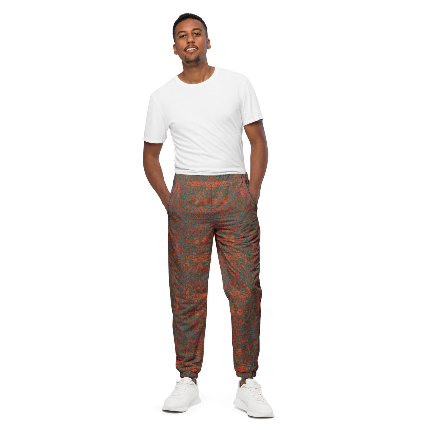 Psychedelic Kaleidoscope Unisex Joggers Rainbow Orange