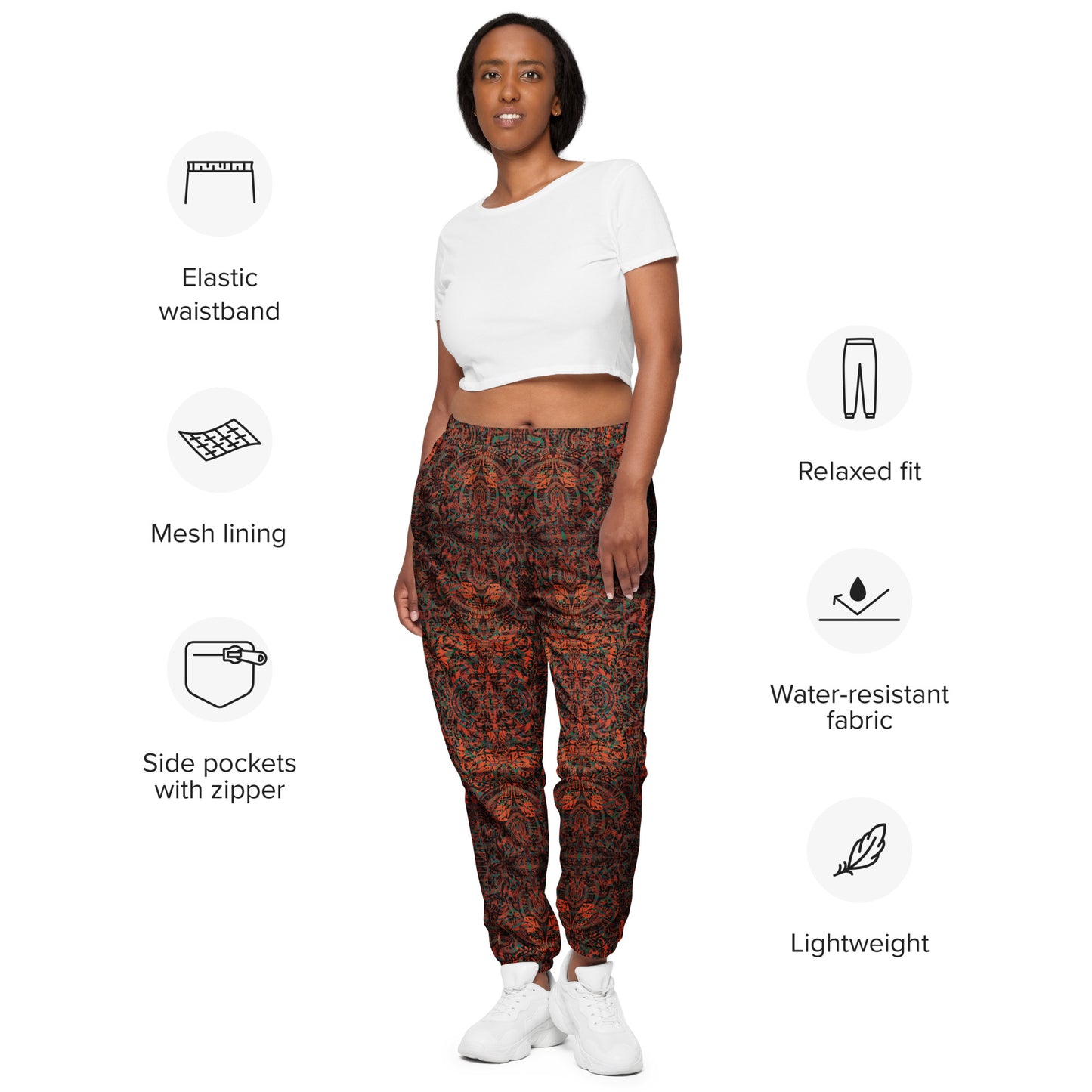 Psychedelic Kaleidoscope Unisex Joggers Burnt Orange