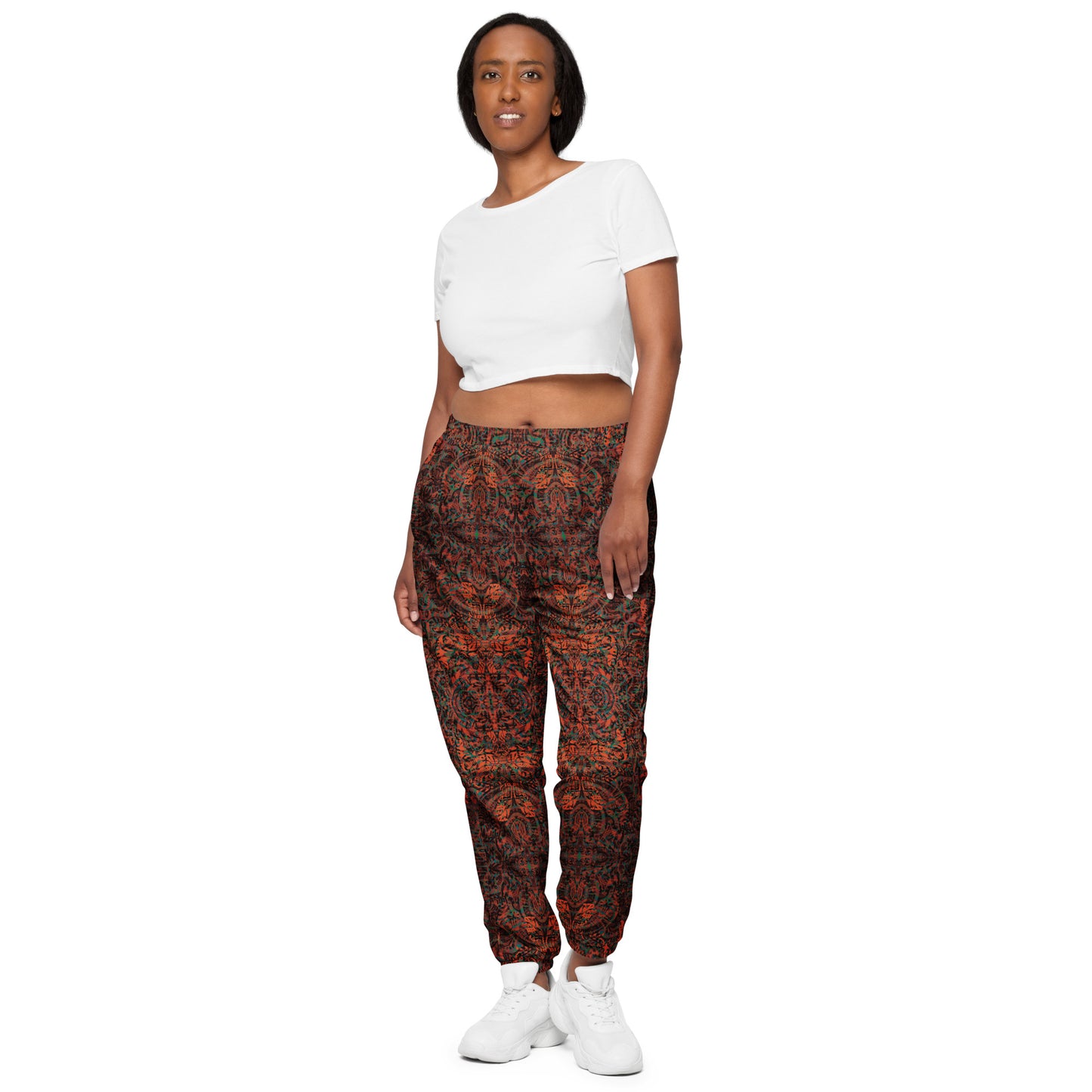 Psychedelic Kaleidoscope Unisex Joggers Burnt Orange