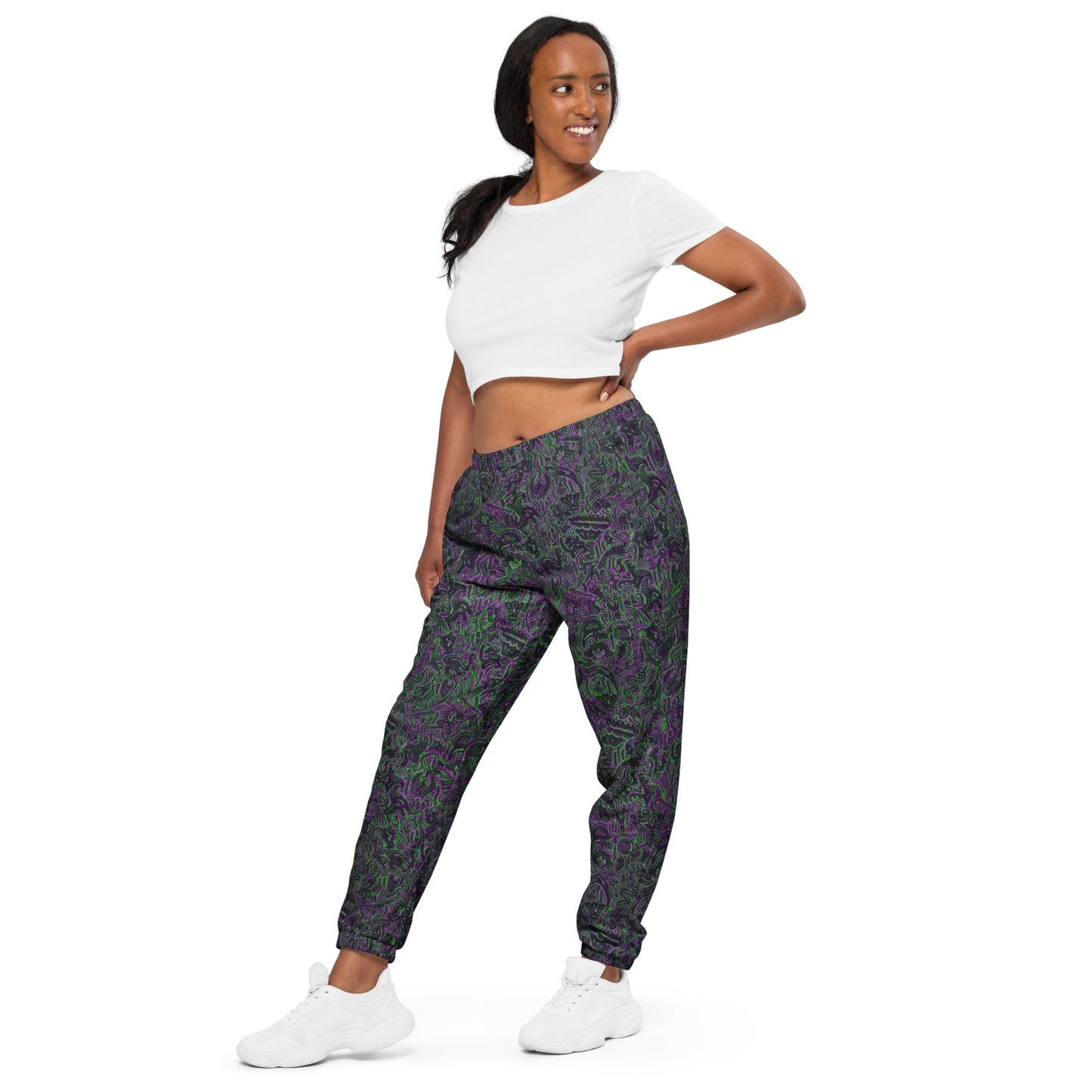 Dinosaur Statement Unisex Joggers Purple & Green