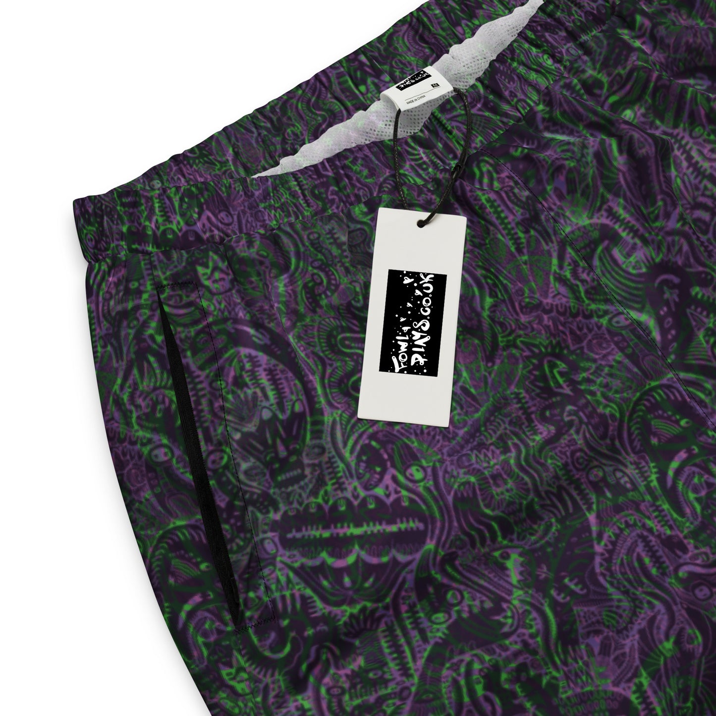 Dinosaur Statement Unisex Joggers Purple & Green