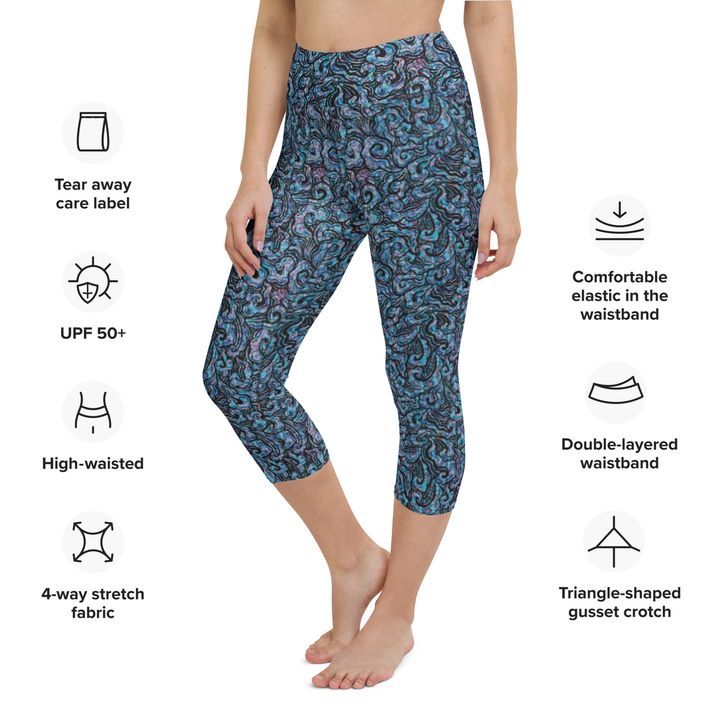 Blue Waves Statement Leggings