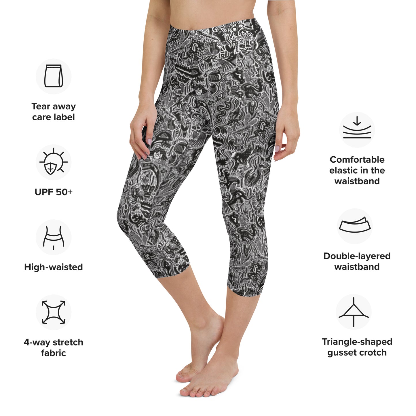 Dinosaur Statement Leggings Black & White