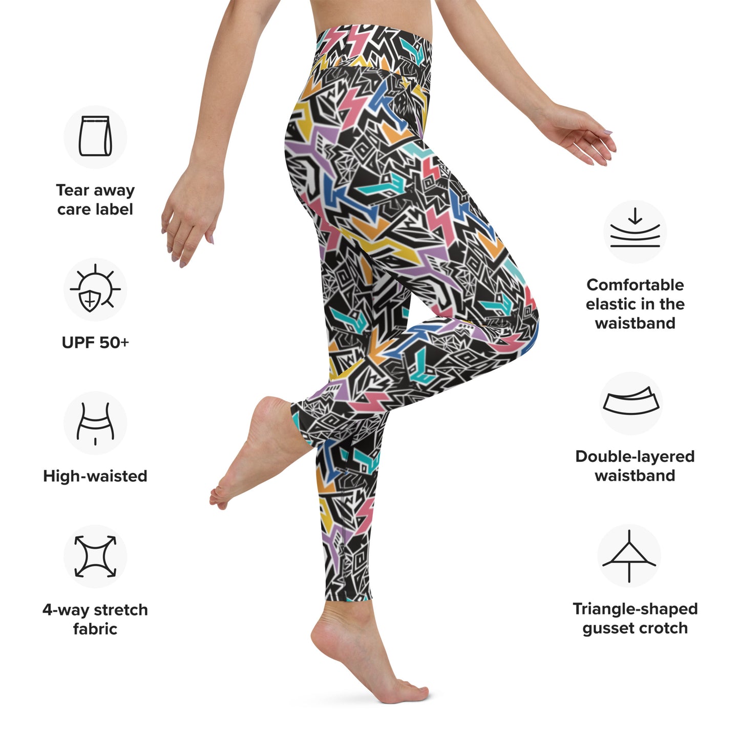 Smile At Life Bold Patterned Leggings Rainbow