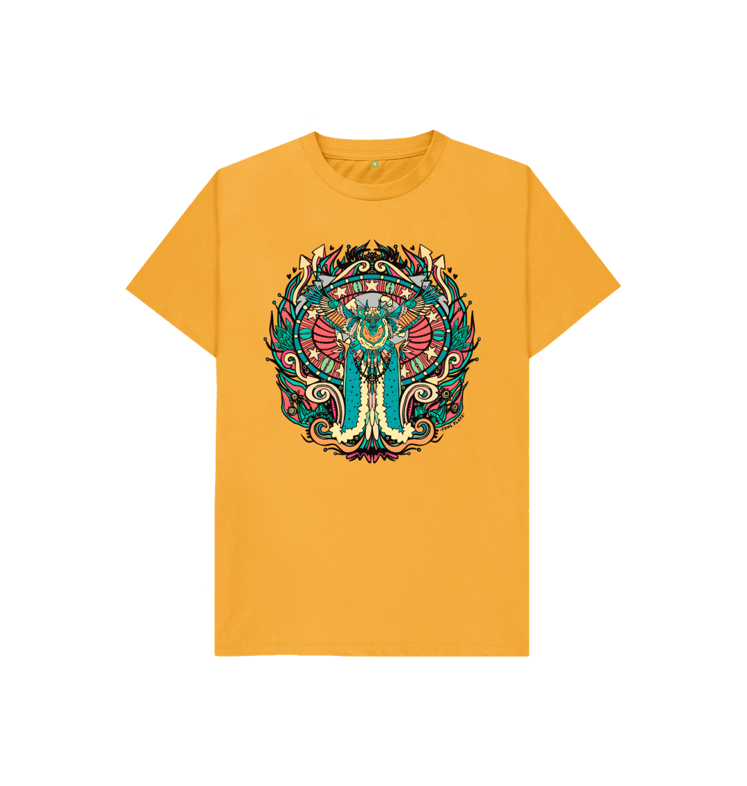 Mustard Flying Lion Kids Unisex T-shirt Teal