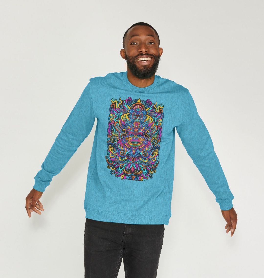 Psychedelic Mask Organic Cotton Unisex Sweater Remill