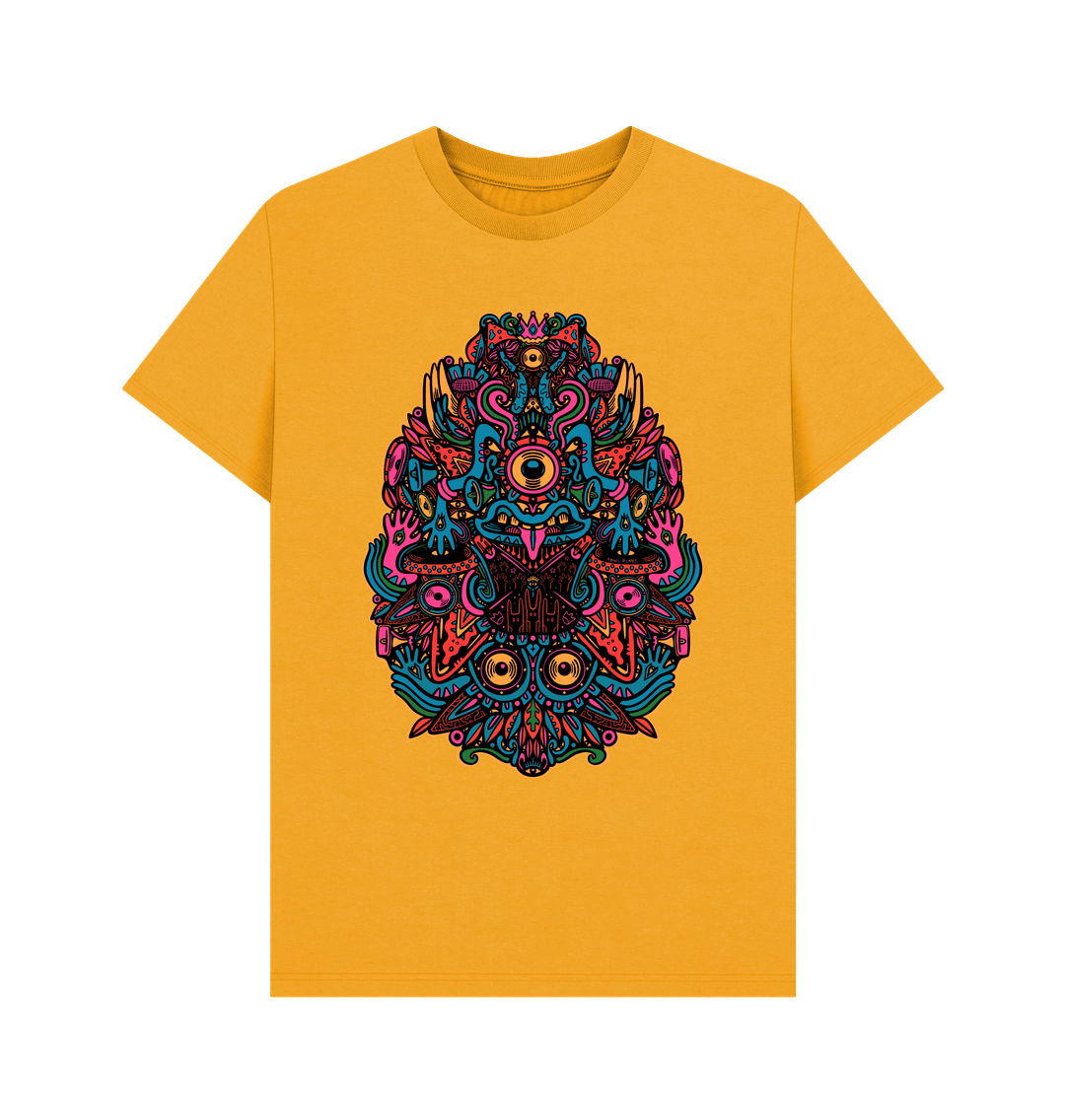 Mustard Ravealon Organic Cotton Unisex T-shirt Blue Vibes