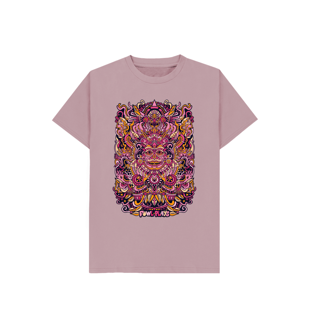 Mauve Psychedelic Mask Kids Unisex T-shirt Bright Red