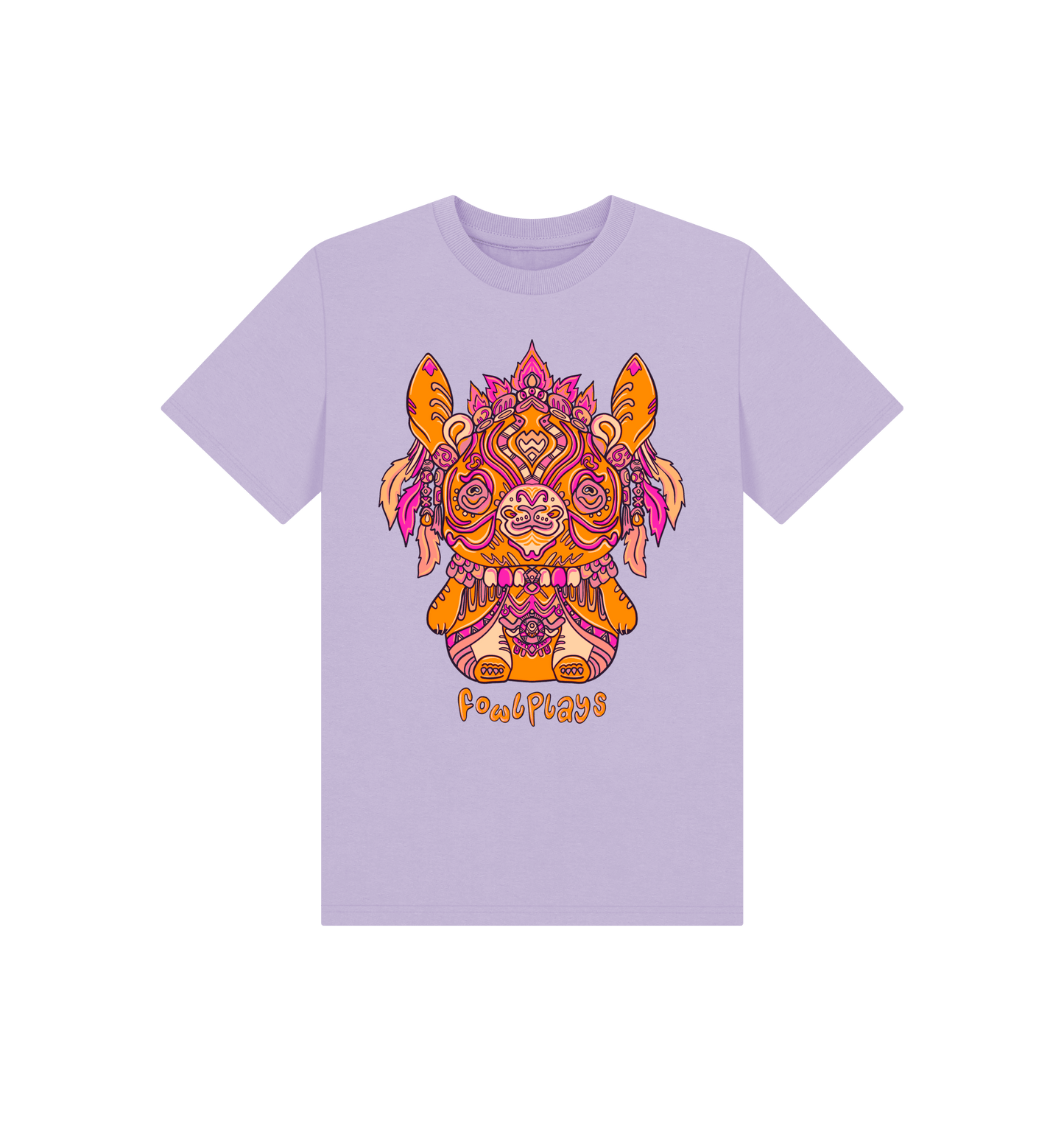 Soft Lilac Printed Kids T-Shirt Front