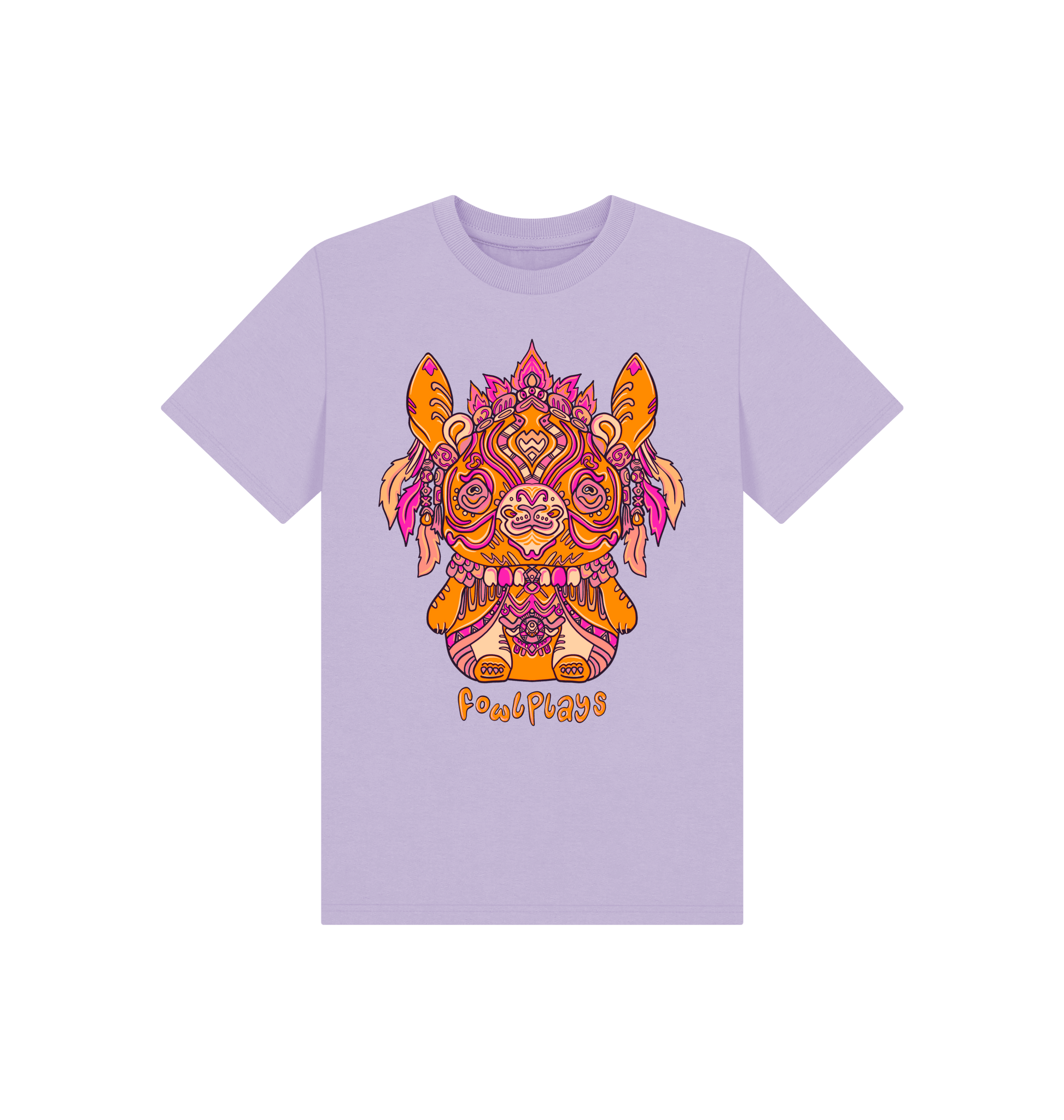 Soft Lilac Printed Kids T-Shirt Front