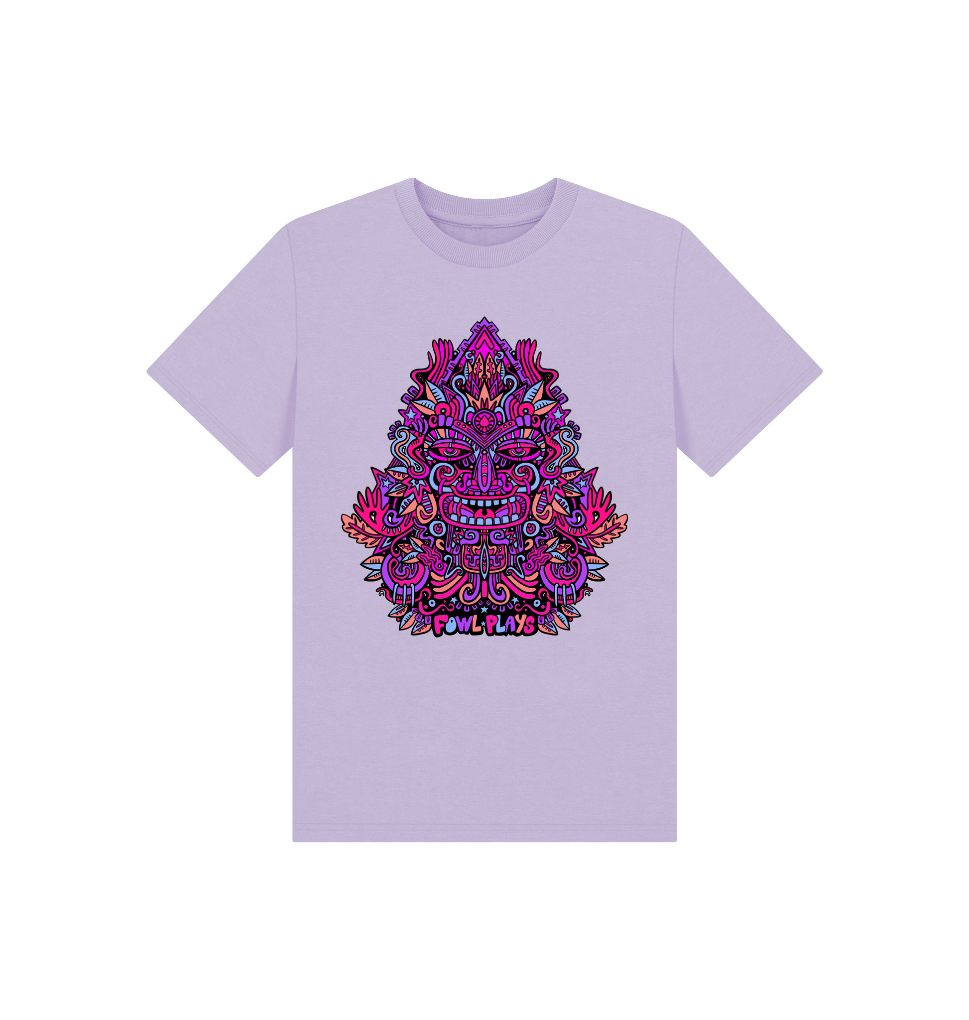 Soft Lilac Printed Kids T-Shirt Front