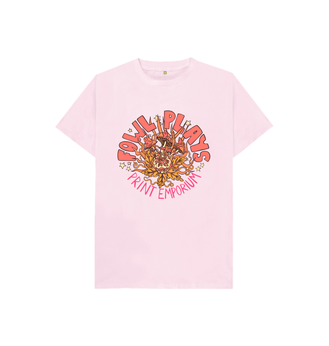 Pink Fowl Plays Print Emporium Mushroom Delight Kids Unisex T-shirt Pink