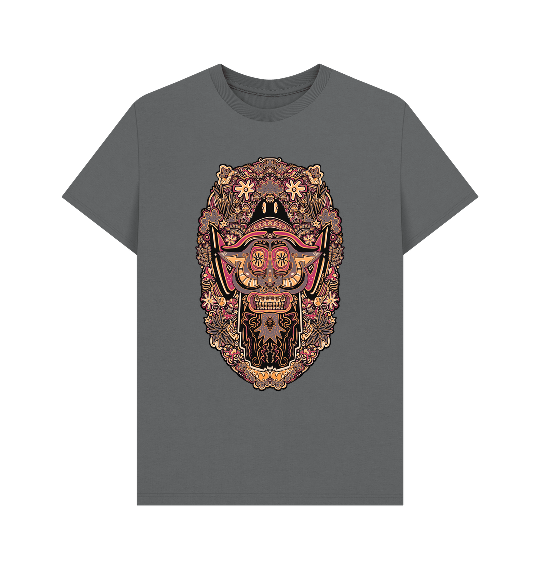 Slate Grey mushroom Man Unisex Organic Cotton T-shirt Autumn