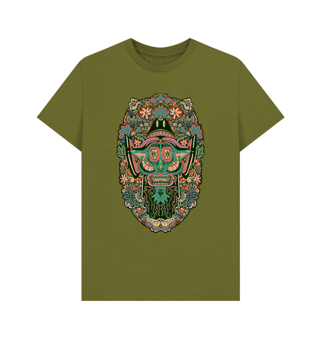 Moss Green Mushroom Man Unisex Organic Cotton T-shirt Primary