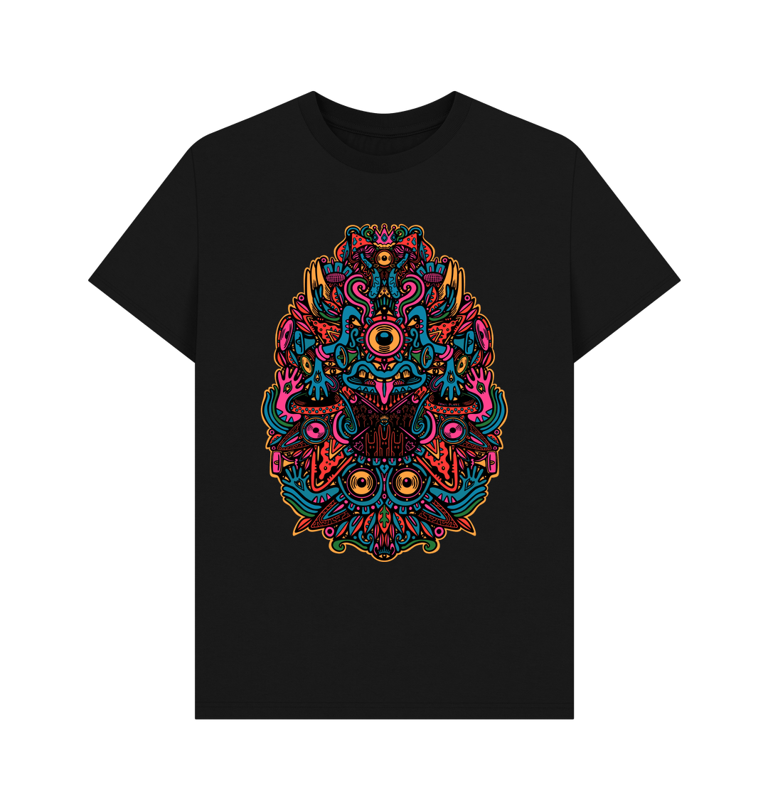 Black Ravealon Organic Cotton Unisex T-shirt Blue Vibes