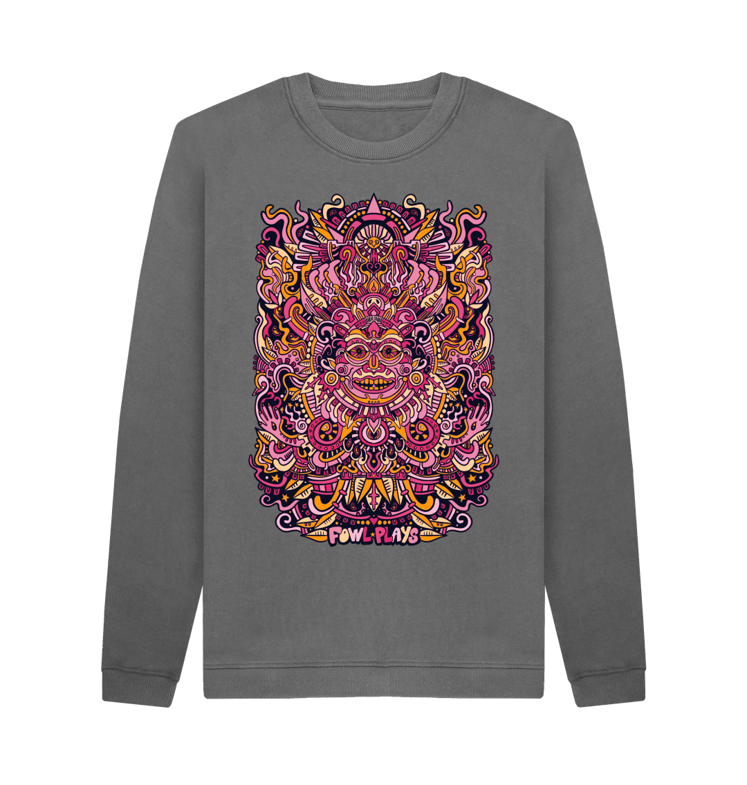 Slate Grey Printed Sweater Front