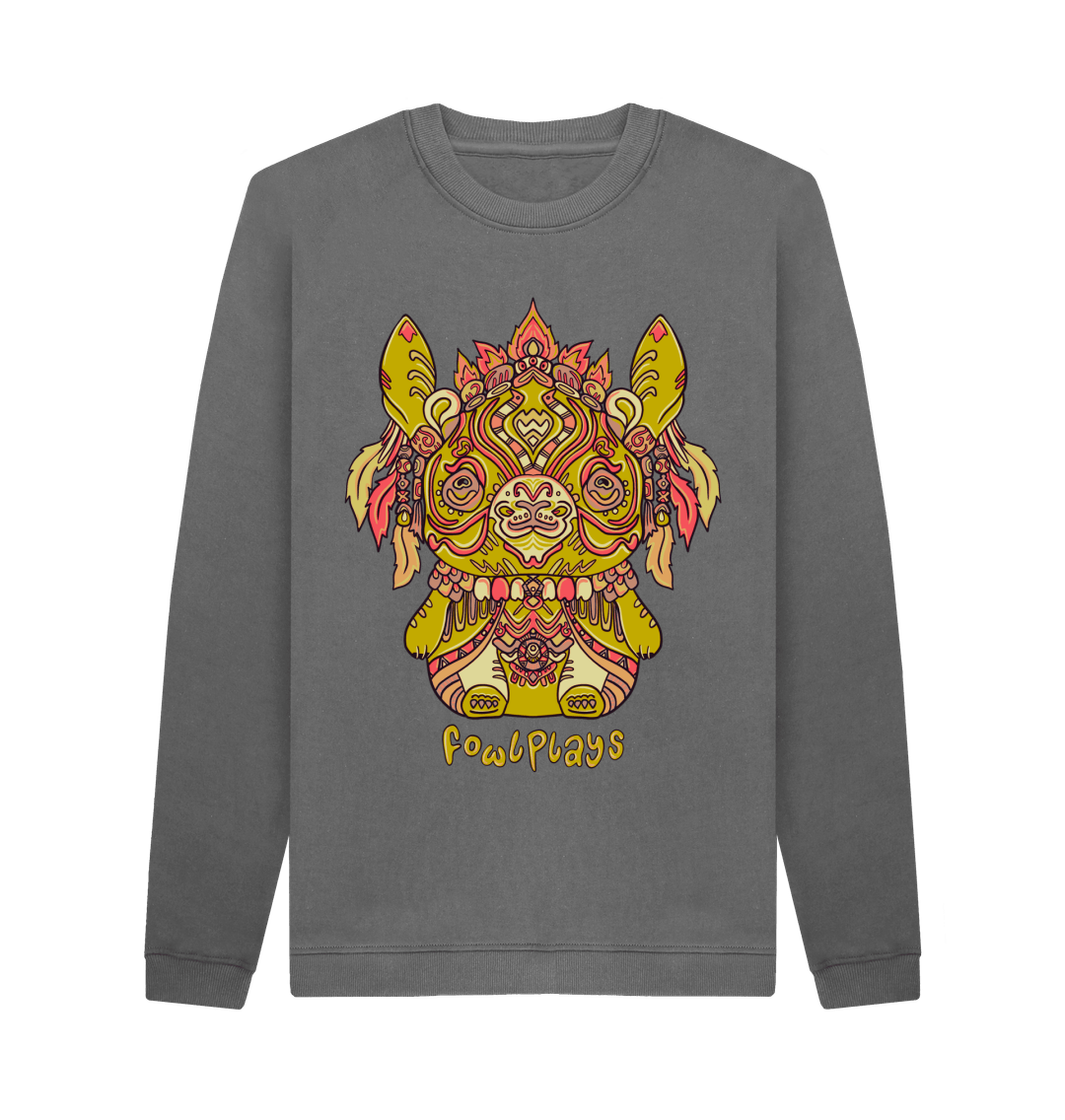 Slate Grey Printed Sweater Front