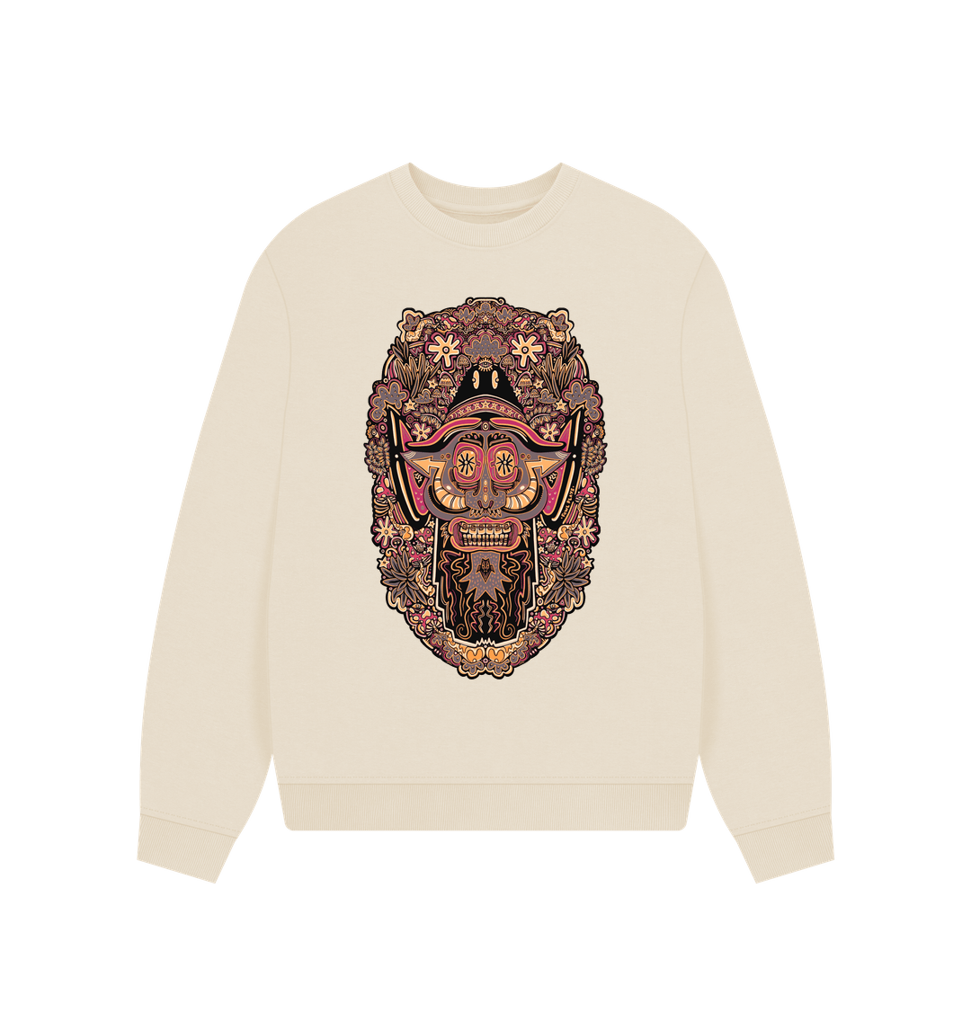 Oat Mushroom Man Ladies Organic Cotton Sweater Autumn