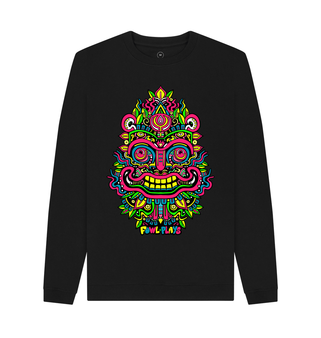 Black Smiling Mask Unisex Organic Cotton Sweater Primary