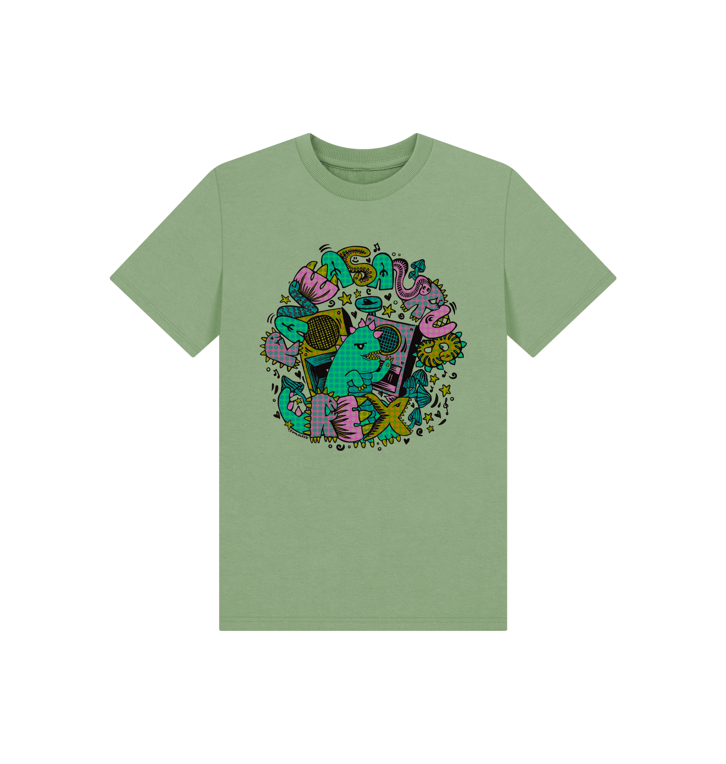 Sage Printed Kids T-Shirt Front