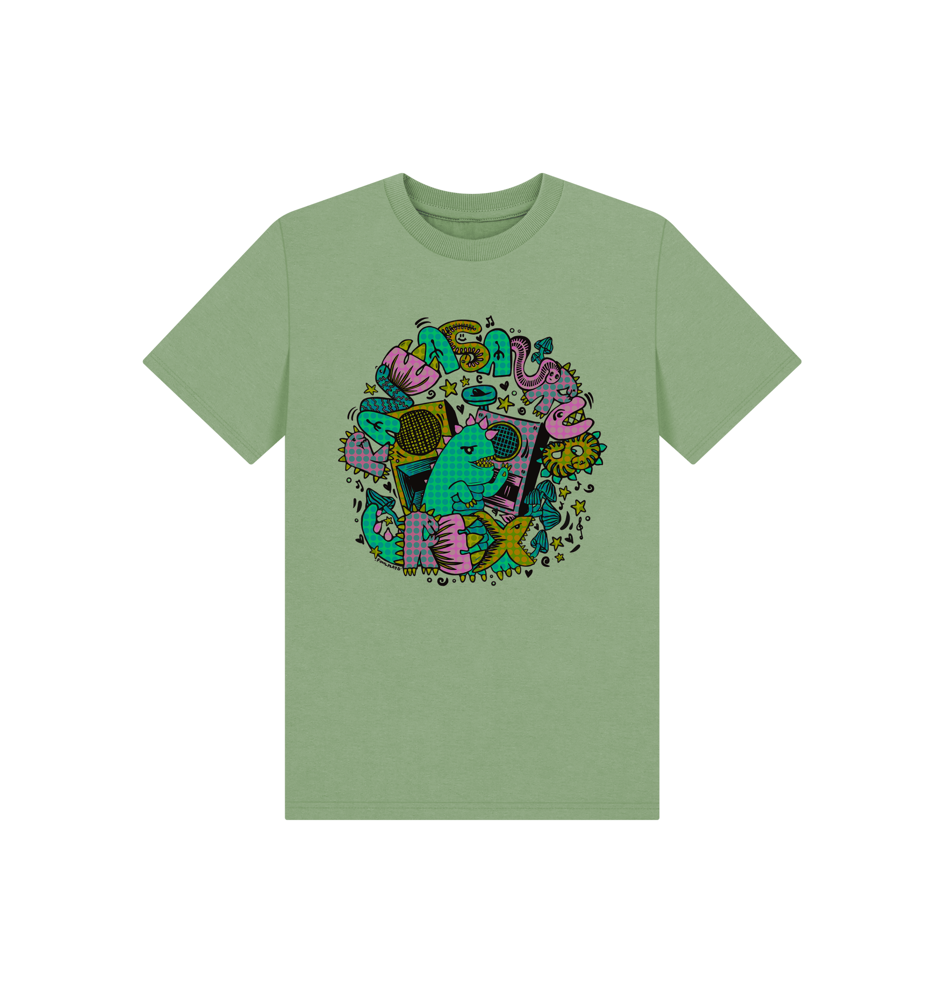 Sage Printed Kids T-Shirt Front
