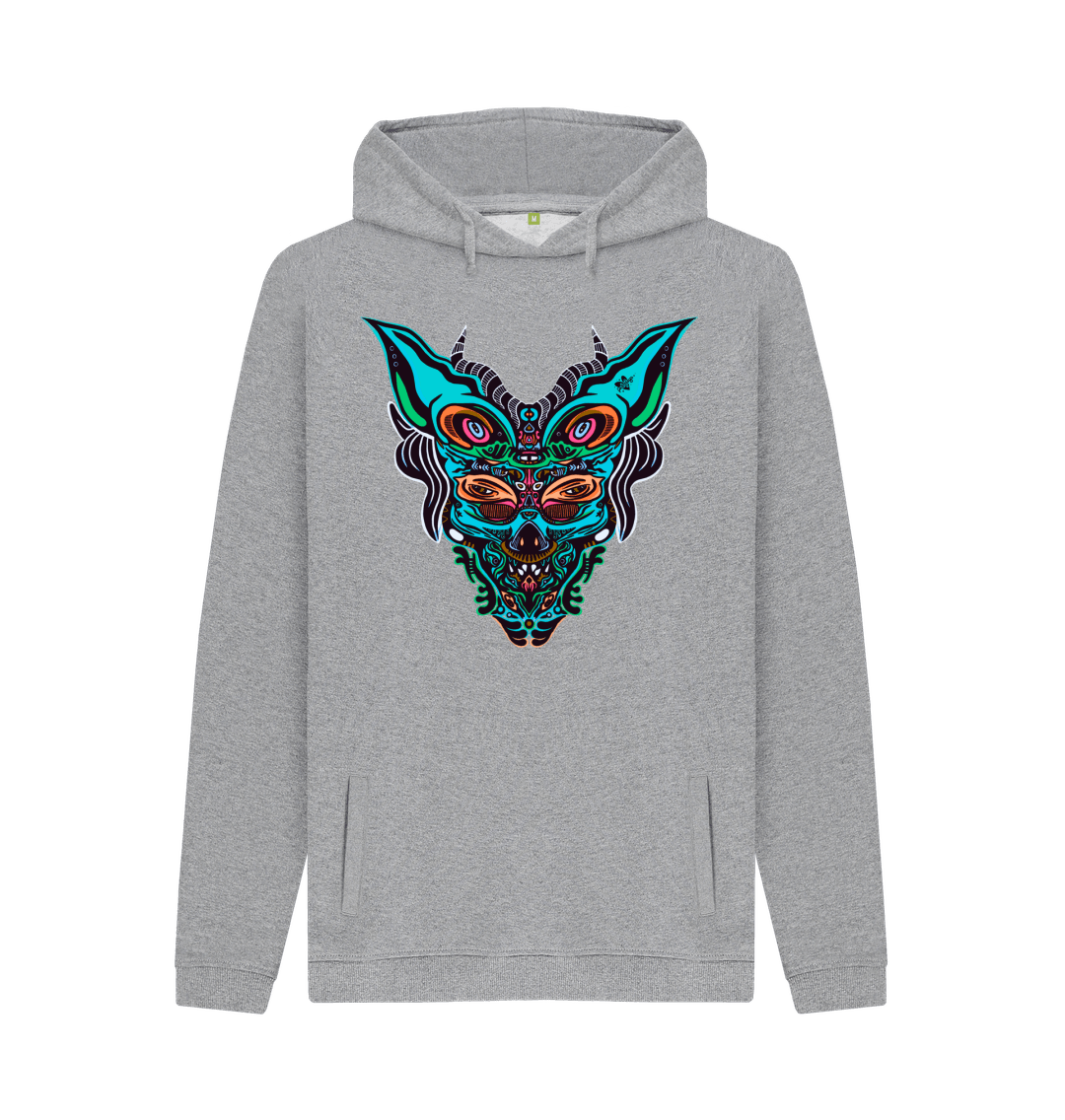 Light Heather Cyberpunk Dog Boy Organic Cotton Unisex Hoodie Blue