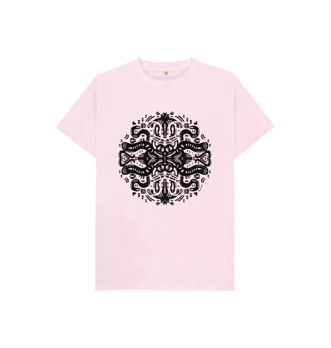 Organic Cotton Pink Kids T-shirt featuring Squid Games by Fowl Plays - Sustainable Fashion and Art At Fowl Plays