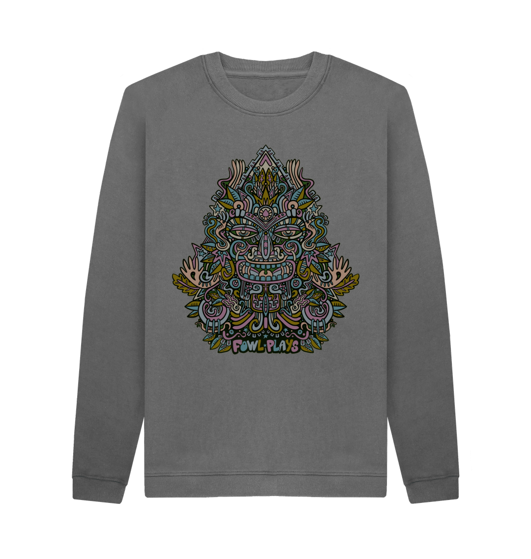Slate Grey Printed Sweater Front