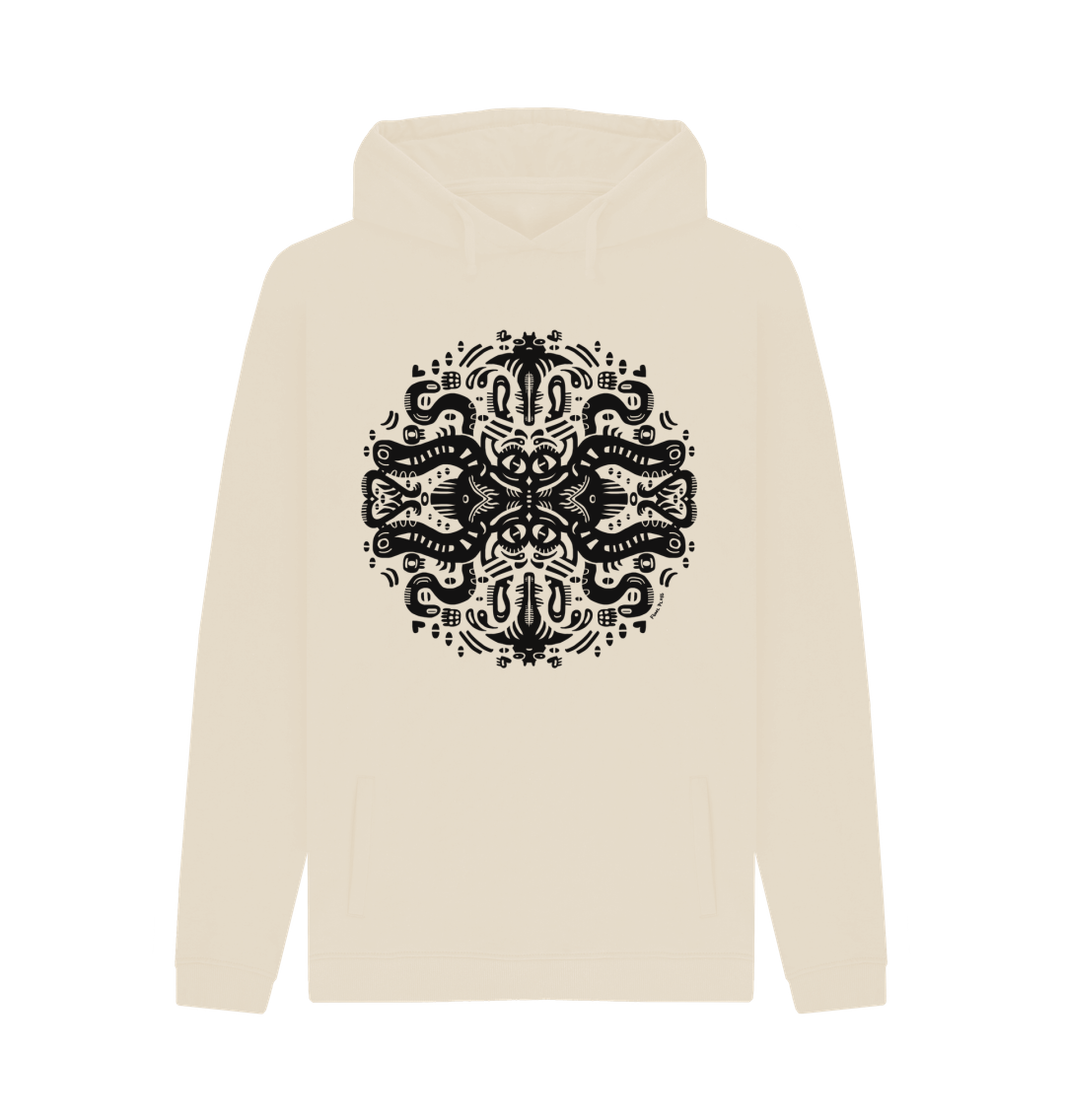 Organic Cotton Oat Hoodie featuring Squid Games by Fowl Plays - Sustainable Fashion and Art At Fowl Plays.