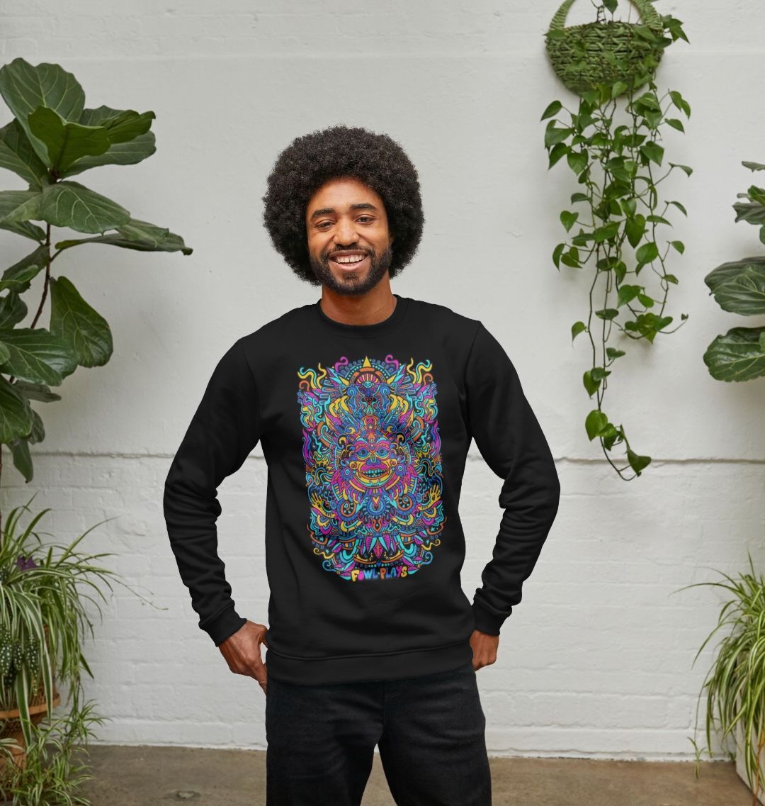 Psychedelic Mask Organic Cotton Unisex Sweater Remill