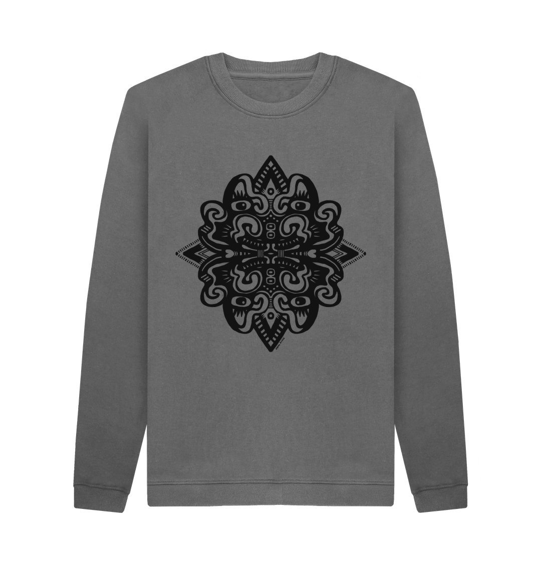 Slate Grey Printed Sweater Front