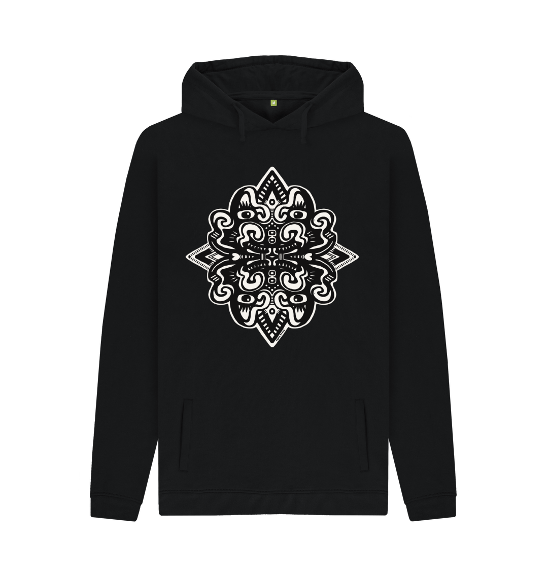 Black Catnip Organic Cotton Unisex Hoodie Black & White