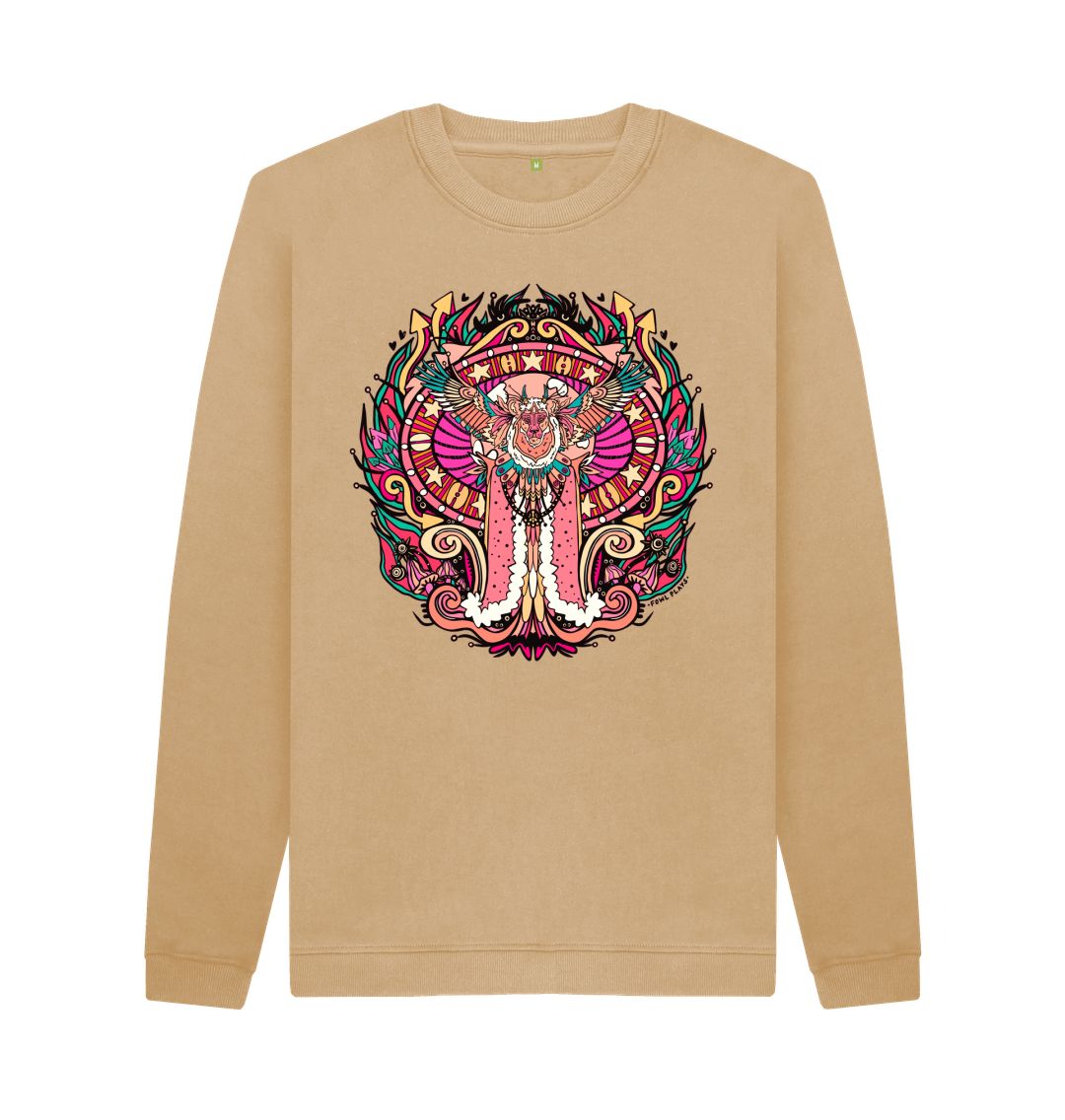 Sand Flying Lion Organic Cotton Unisex Sweater Pink