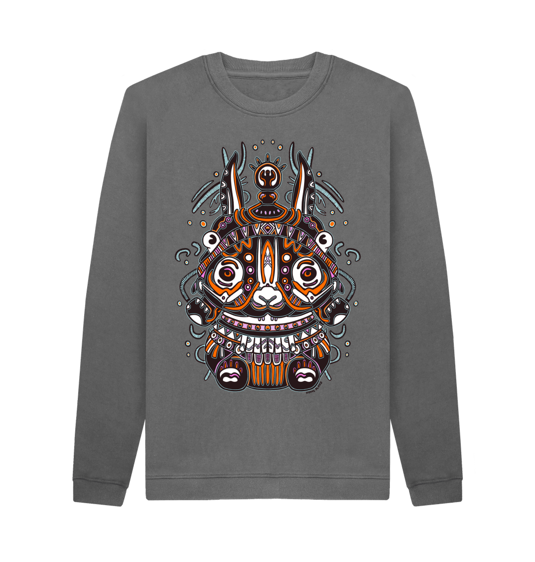 Slate Grey Printed Sweater Front