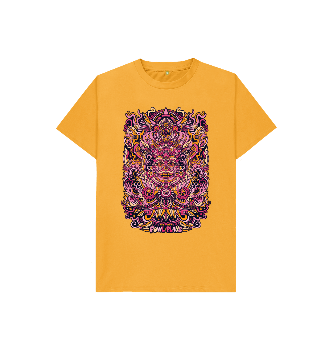 Mustard Psychedelic Mask Kids Unisex T-shirt Bright Red