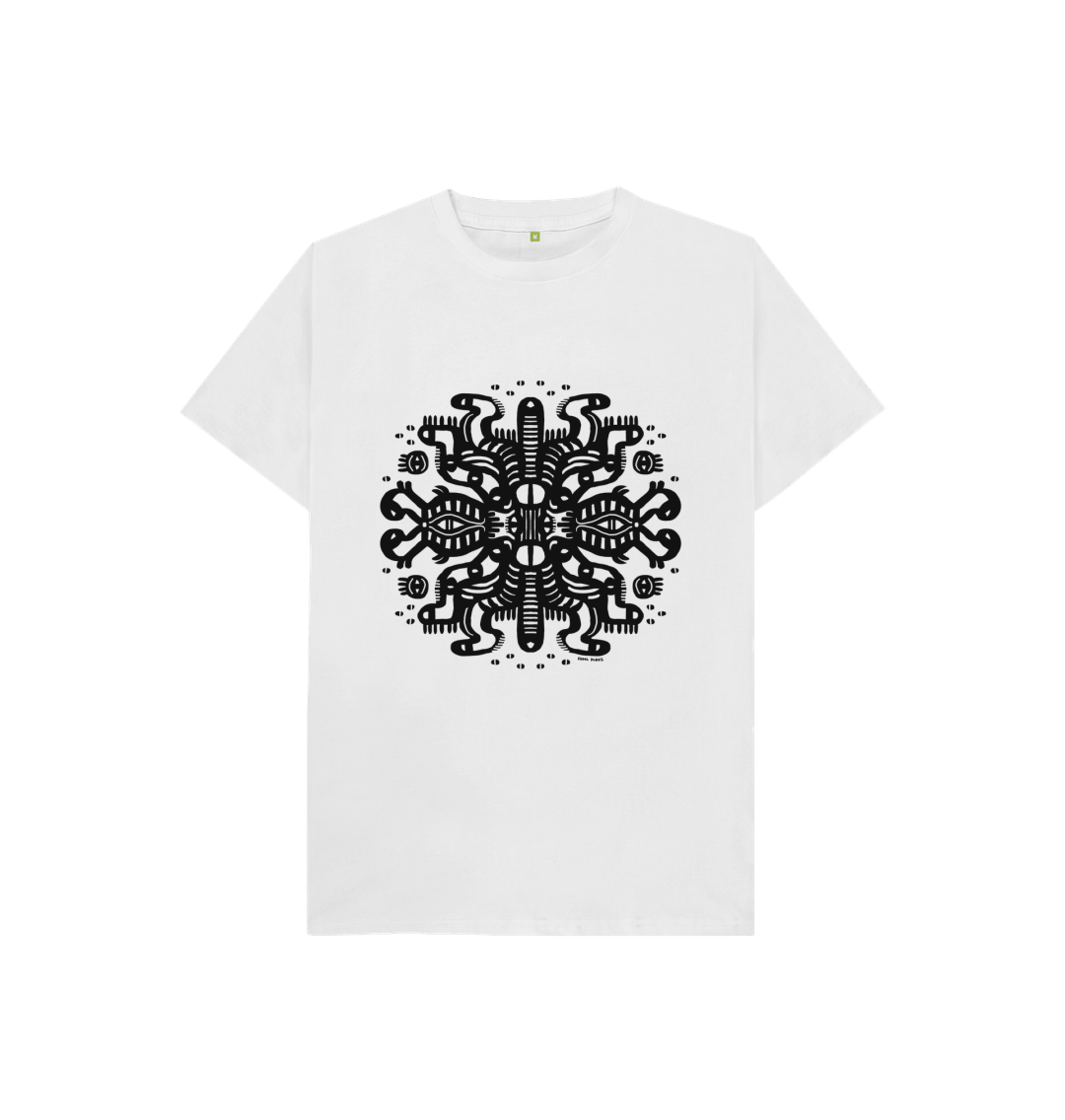 Organic Cotton White Kids T-shirt featuring Squid Mates by Fowl Plays - Sustainable Fashion and Art At Fowl Plays