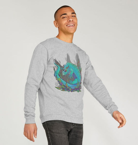 Armadillo Lizard Organic Cotton Unisex Sweater Remill Turquiose