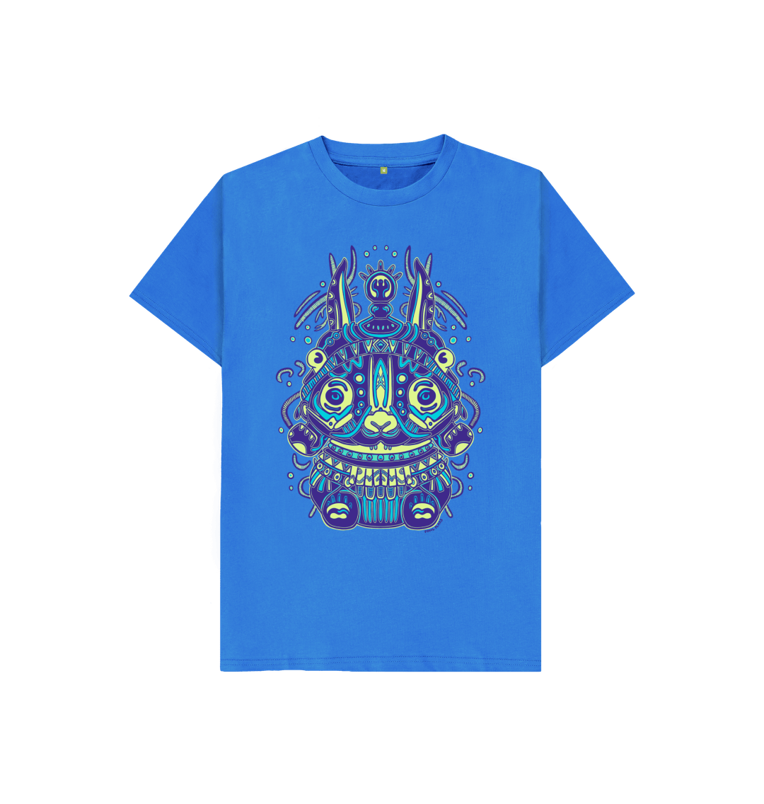 Organic Cotton Bright Blue Kids T-shirt featuring Spirit of The Night by Fowl Plays - Sustainable Fashion and Art At Fowl Plays