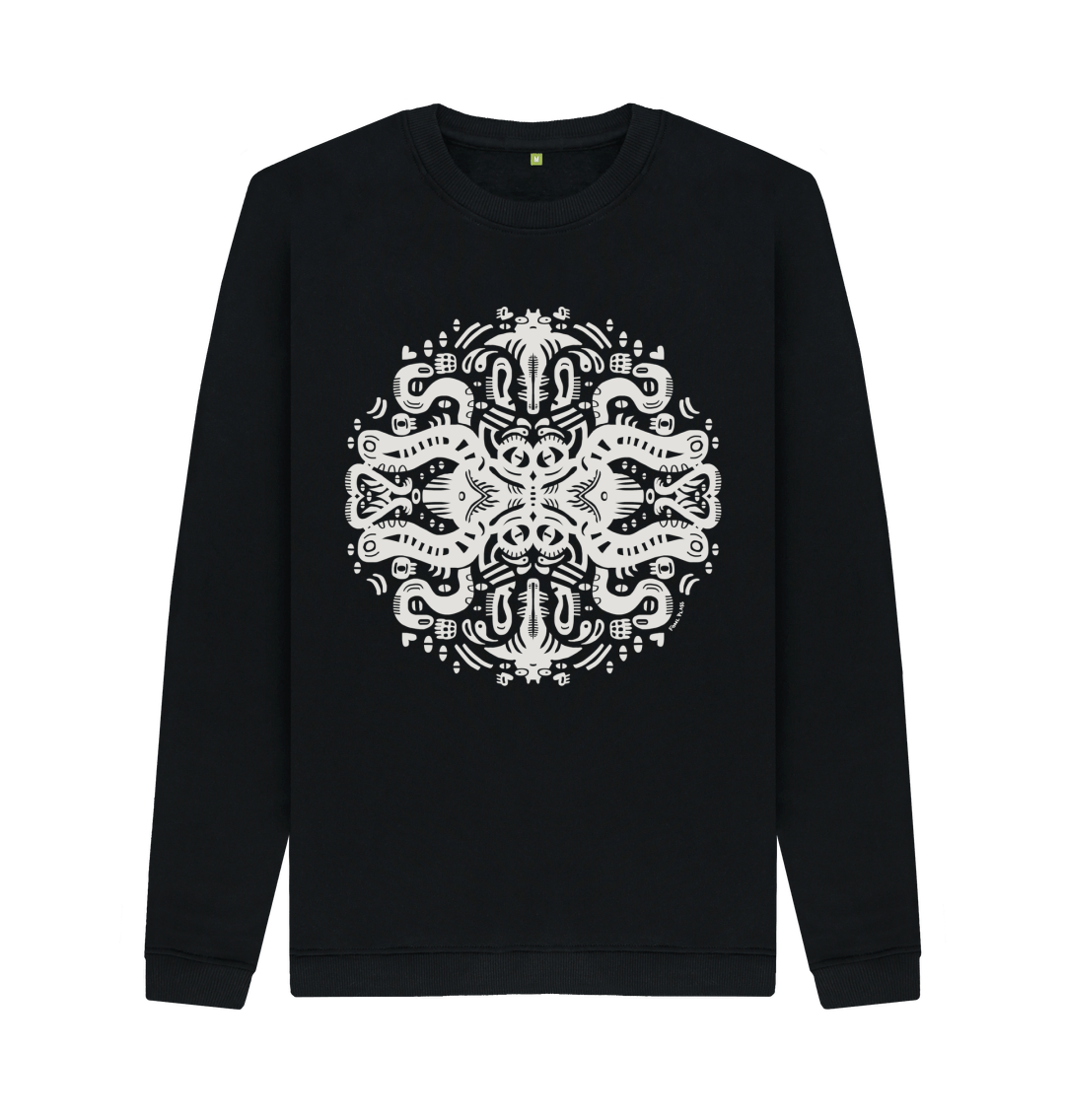 Black Squid Games Organic Cotton Unisex Sweater White Print